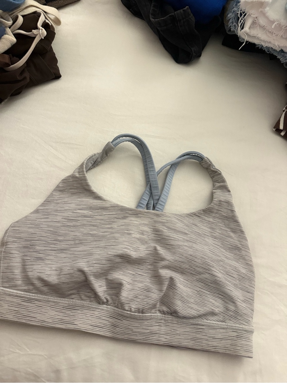 Light Gray Strappy Sports Bralette lululemon